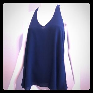 Gorgeous navy blue open back tank